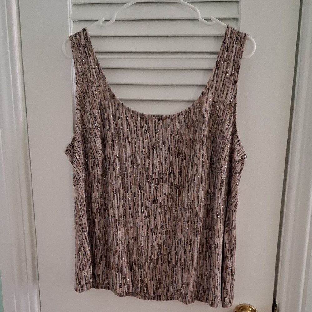 Stylish Women's Sparkly Brown Top